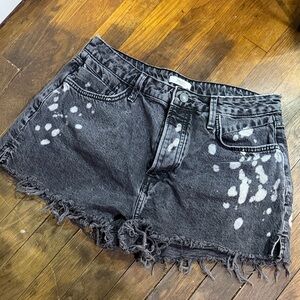 Forever 21 Black and White Patterned Jean Shorts